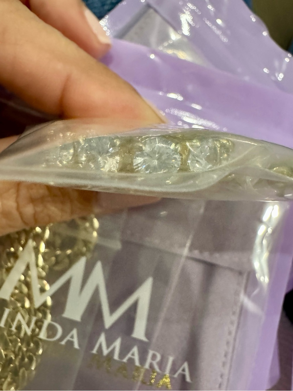 NEW Melinda Maria Gold Chain Necklace with Simulated Diamond Accents 16” - Picture 8 of 11